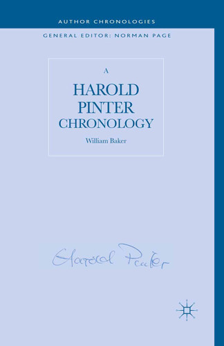 A Harold Pinter Chronology (Author Chronologies Series) book cover by W. Baker