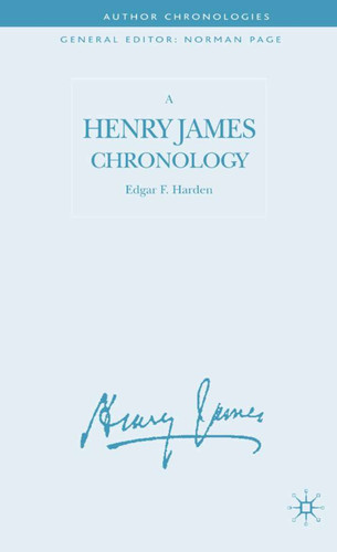 A Henry James Chronology (Author Chronologies Series) book cover by E. Harden