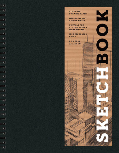 Sketchbook 8.5 x 11" Black Spiral Hardcover Mixed Media Sketchbook for Drawing: Acid-Free Quality Paper (128 pages) (Union Square & Co. Sketchbooks) book cover by Union Square & Co.