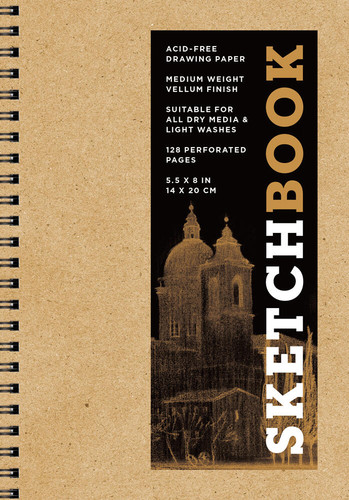 Sketchbook 5.5 x 8" Kraft Spiral Hardcover Mixed Media Sketchbook for Drawing: Acid-Free Quality Paper (128 pages) (Union Square & Co. Sketchbooks) book cover by Union Square & Co.