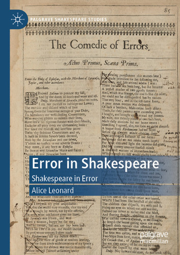 Error in Shakespeare: Shakespeare in Error (Palgrave Shakespeare Studies) book cover by Alice Leonard