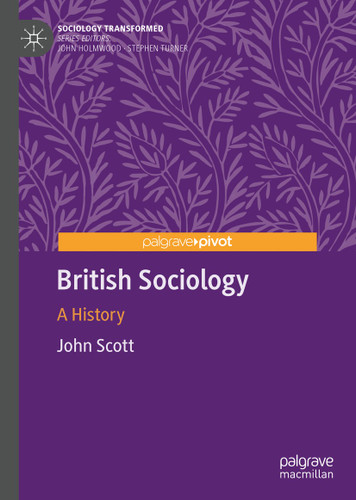 British Sociology: A History (Sociology Transformed) book cover by John Scott