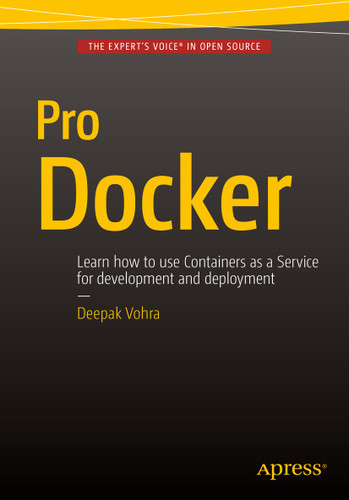 Pro Docker book cover by Deepak Vohra
