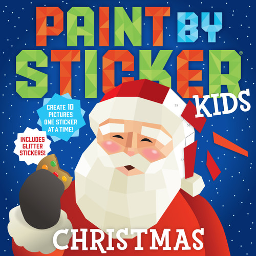Paint by Sticker Kids (Official): Christmas: Create 10 Pictures One Sticker at a Time! Includes Glitter Stickers (Paint by Sticker) book cover by Workman Publishing