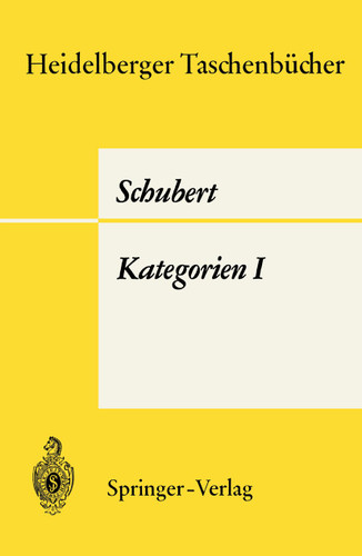 Kategorien I (Heidelberger Taschenbücher #65) book cover by H. Schubert
