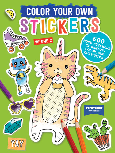 Color Your Own Stickers, Volume 2: Trade Edition (Pipsticks+Workman) book cover by Pipsticks®+Workman®