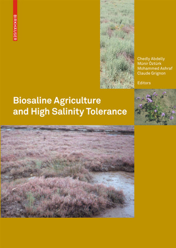 Biosaline Agriculture and High Salinity Tolerance book cover by 