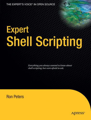 Expert Shell Scripting book cover by Ron Peters