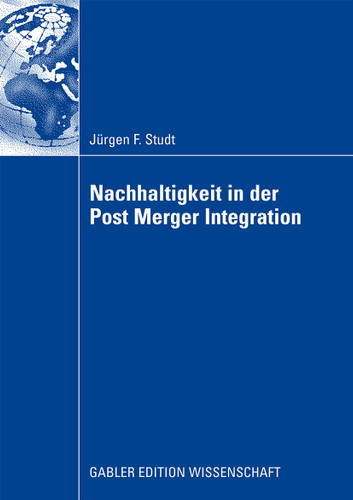 Nachhaltigkeit in der Post Merger Integration book cover by Jürgen Friedrich Studt