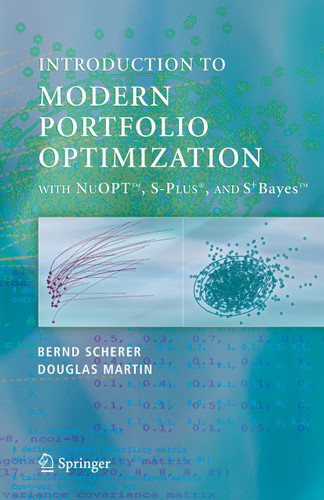 Modern Portfolio Optimization with NuOPT™, S-PLUS®, and S+Bayes™ book cover by Bernd Scherer, R. Douglas Martin
