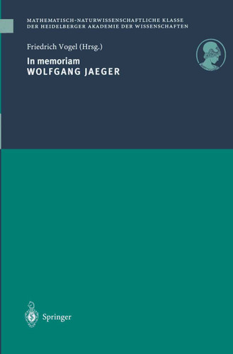 In memoriam Wolfgang Jaeger book cover by 