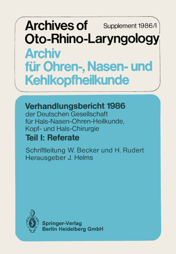Referate (Verhandlungsbericht der Deutschen Gesellschaft für Hals-Nasen-Ohren-Heilkunde, Kopf- und Hals-Chirurgie #1986 / 1) book cover by 