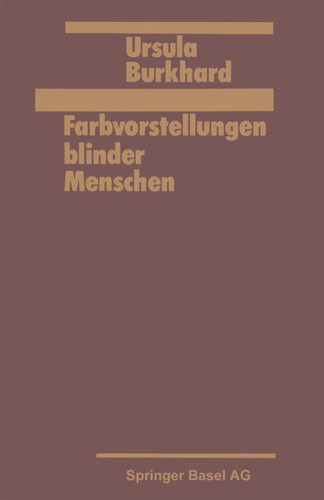 Farbvorstellung blinder Menschen book cover by BURKHARD