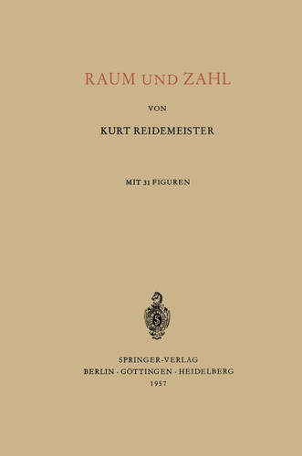 Raum und Zahl book cover by Kurt Reidemeister