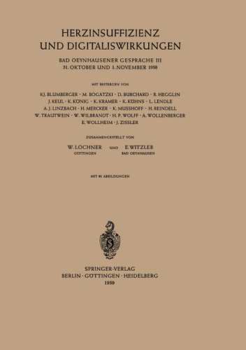 Herzinsuffizienz und Digitaliswirkungen: 31. Oktober und 1. November 1958 (Bad Oeynhausener Gespräche #3) book cover by 