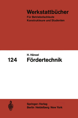 Fördertechnik (Werkstattbücher #124) book cover by H. Hänsel