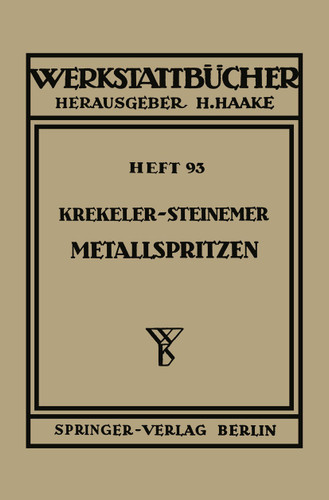 Metallspritzen (Werkstattbücher #93) book cover by K. Krekeler, K. Steinemer