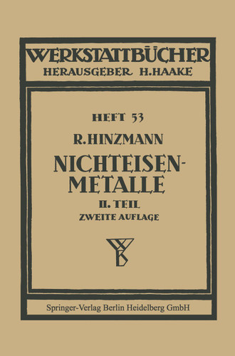 Nichteisenmetalle (Werkstattbücher) book cover by Reinhold Hinzmann