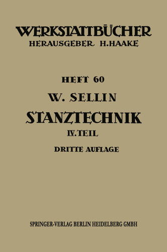 Stanztechnik: Formstanzen (Werkstattbücher) book cover by Walter Sellin