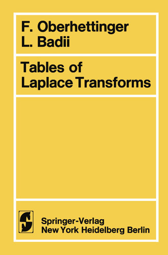 Tables of Laplace Transforms book cover by F. Oberhettinger, L. Badii