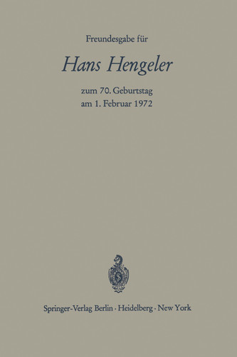 Freundesgabe für Hans Hengeler zum 70. Geburtstag am 1. Februar 1972 book cover by 