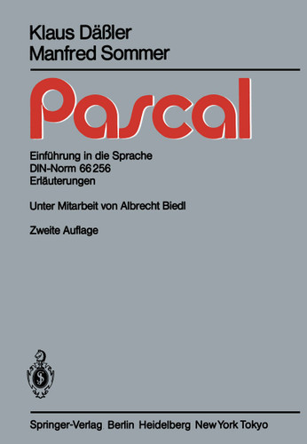 Pascal: Einführung in die Sprache DIN-Norm 66256 Erläuterungen book cover by K. Däßler, M. Sommer