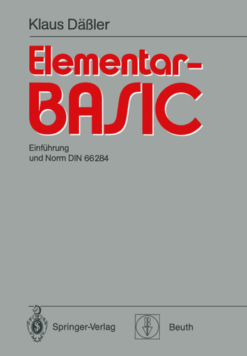 Elementar-BASIC: Einführung und Norm DIN 66 284 book cover by Klaus Däßler