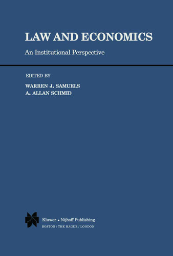 Law and Economics: An Institutional Perspective book cover by 