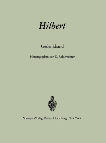 Hilbert: Gedenkband book cover by 
