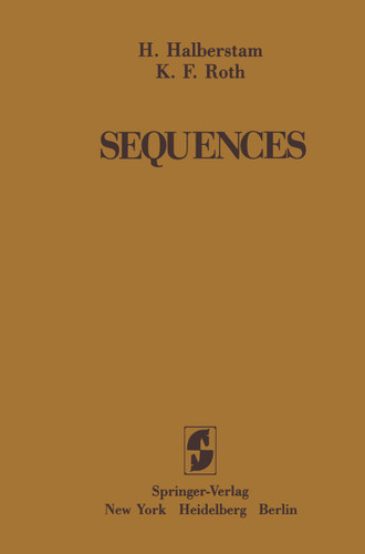 Sequences book cover by H. Halberstam, K.F. Roth