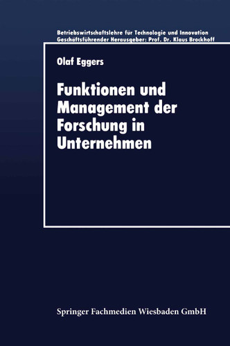 Funktionen und Management der Forschung in Unternehmen book cover by 