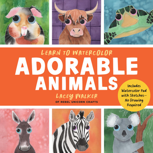 Learn to Watercolor Adorable Animals: 20 Step-by-Step Beginner-Friendly Lessons on Watercolor Paper (Watercolor This Book) book cover by Lacey Walker
