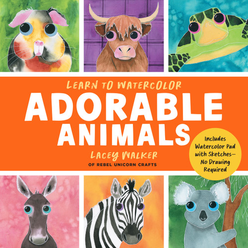 Learn to Watercolor Adorable Animals: 20 Step-by-Step Beginner-Friendly Lessons on Watercolor Paper (Watercolor This Book) book cover by Lacey Walker