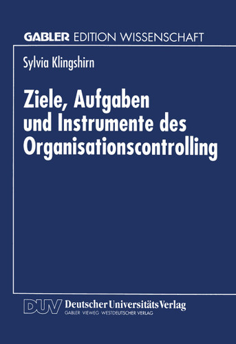 Ziele, Aufgaben und Instrumente des Organisationscontrolling book cover by 