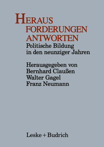 Heraus Forderungen Antworten: Politische Bildung in den neunziger Jahren book cover by 