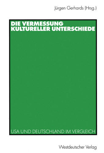 Die Vermessung kultureller Unterschiede: USA und Deutschland im Vergleich book cover by 