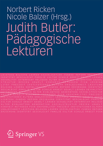Judith Butler: Pädagogische Lektüren book cover by 