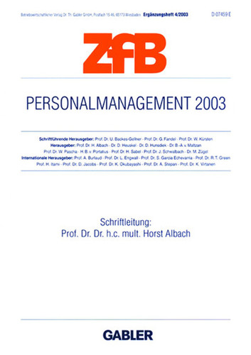 Personalmanagement 2003 (ZfB Special Issue) book cover by 