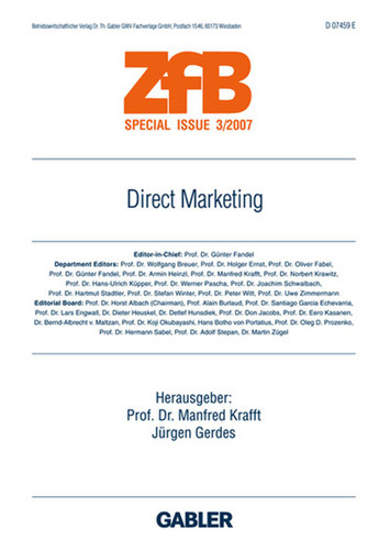 Direct Marketing (ZfB Special Issue) book cover by 