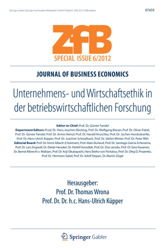 Unternehmens- und Wirtschaftsethik in der betriebswirtschaftlichen Forschung (ZfB Special Issue) book cover by 
