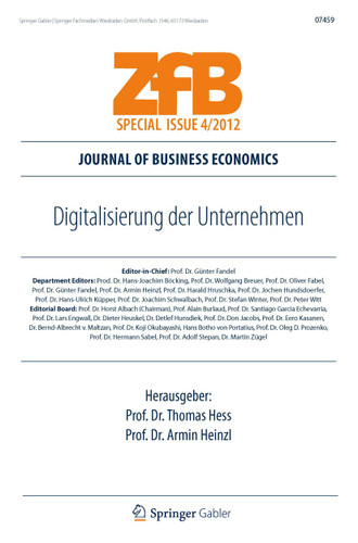 Digitalisierung der Unternehmen (ZfB Special Issue) book cover by 