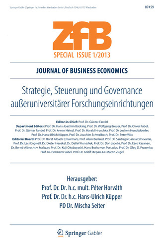 Strategie, Steuerung und Governance außeruniversitärer Forschungseinrichtungen (ZfB Special Issue #1/2013) book cover by 