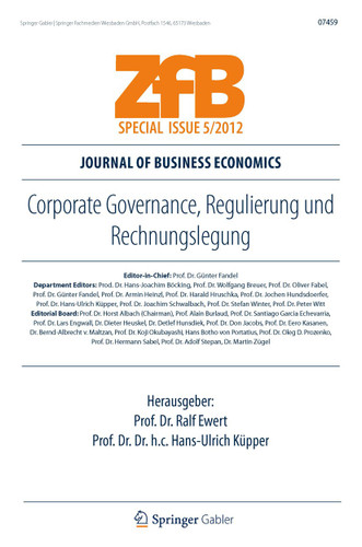 Corporate Governance, Regulierung und Rechnungslegung (ZfB Special Issue) book cover by 