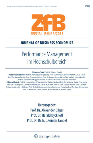 Performance Management im Hochschulbereich: Dilger/Dyckhoff/Fandel (Hrsg.), Performance Management im Hochschulbereich (ZfB Special Issue 3) (ZfB Special Issue #3/2013) book cover by 