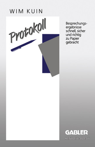 Protokoll (Gabler Sekretariat) book cover by Wim Kuin