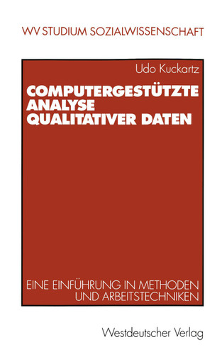 Computergestützte Analyse qualitativer Daten: Eine Einführung in Methoden und Arbeitstechniken (wv studium #178) book cover by Udo Kuckartz