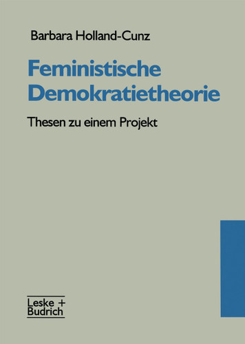 Feministische Demokratietheorie: Thesen zu einem Projekt (Beiträge zur Politik und Zeitgeschichte) book cover by Barbara Holland-Cunz