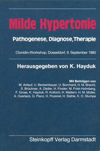 Milde Hypertonie: Pathogenese, Diagnose, Therapie book cover by 