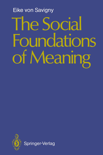 The Social Foundations of Meaning book cover by Eike v. Savigny