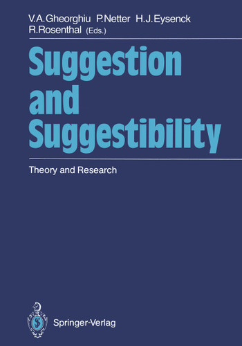 Suggestion and Suggestibility: Theory and Research book cover by 